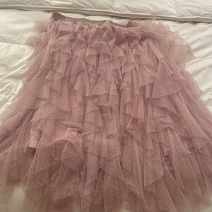Anthropologie Dusty Rose Layered Tulle Skirt